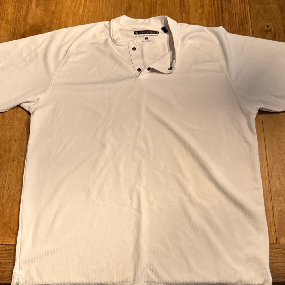 Pebble Beach White Men's Polo Shirt